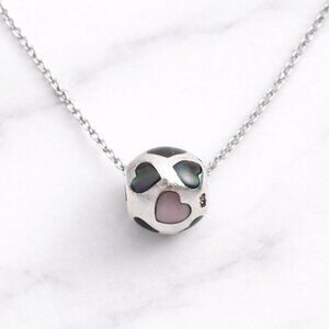 Authentic Pandora Sterling Silver Love Me Black Mother of Pearl Bead 790398MPB